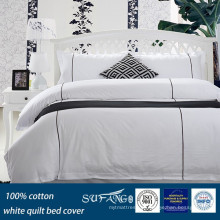 100% cottom branco colcha de cama